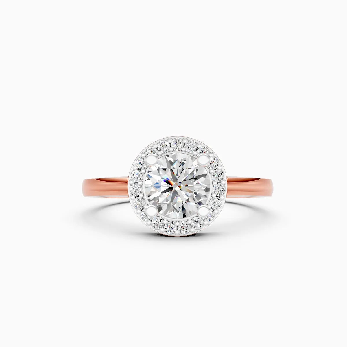 Round Halo Solitaire Engagement Ring