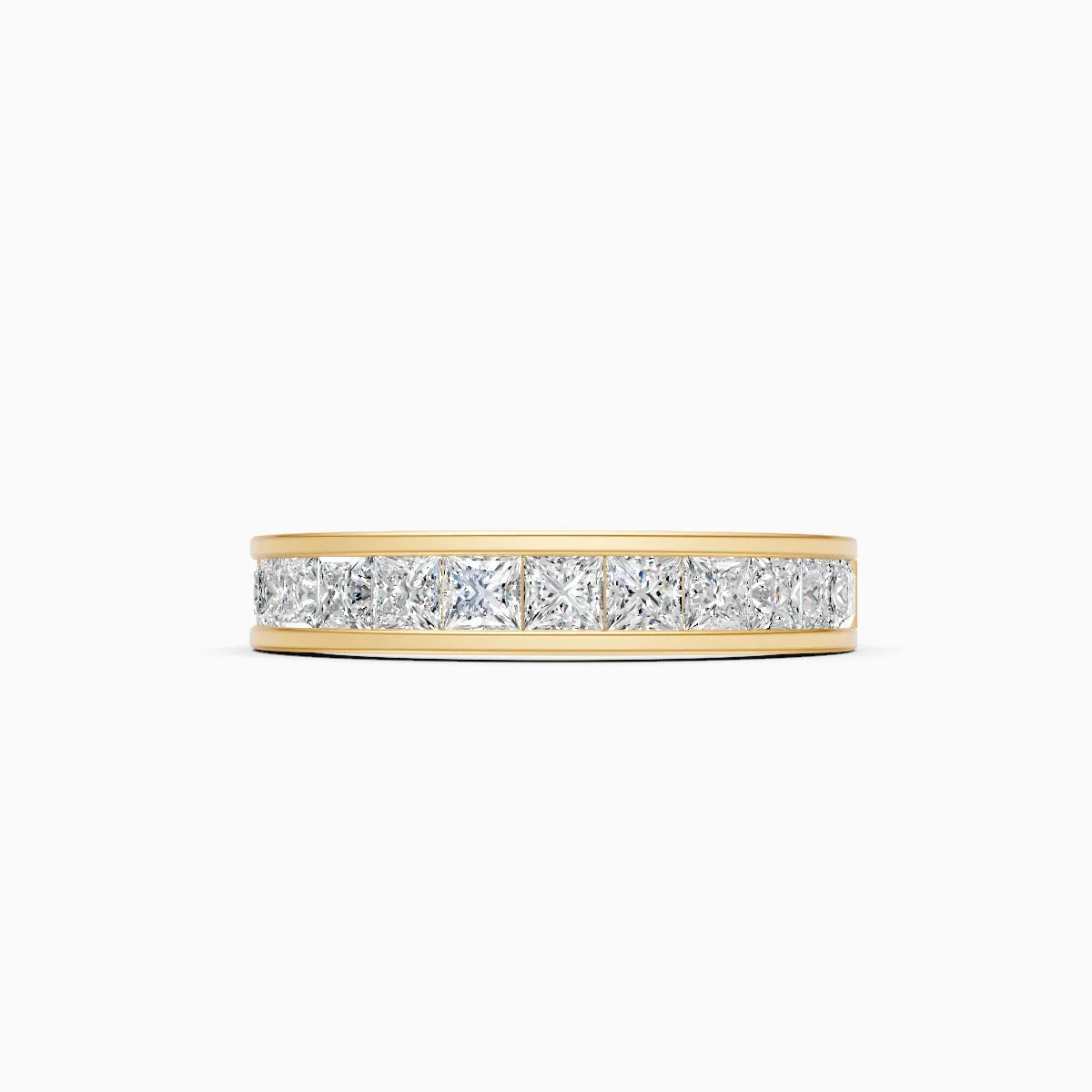Sleek Channel Princess Cut Diamond Band