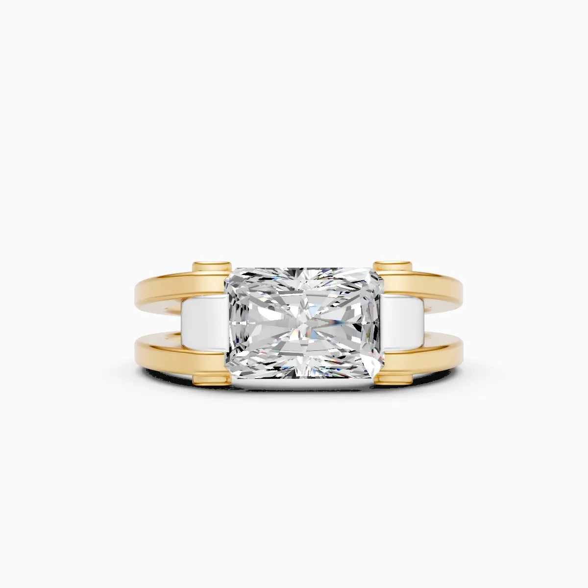 Bold Radiant-Cut Diamond Dual-Tone Majesty Diamond Ring