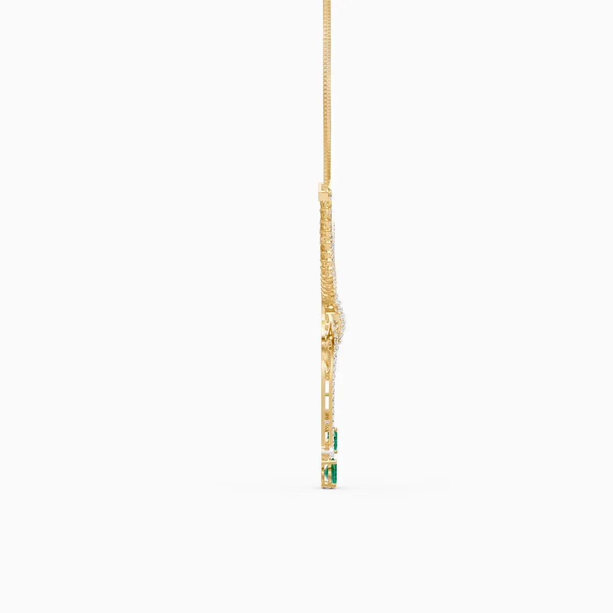 Dual Tone Floral lab Diamond Necklace Set