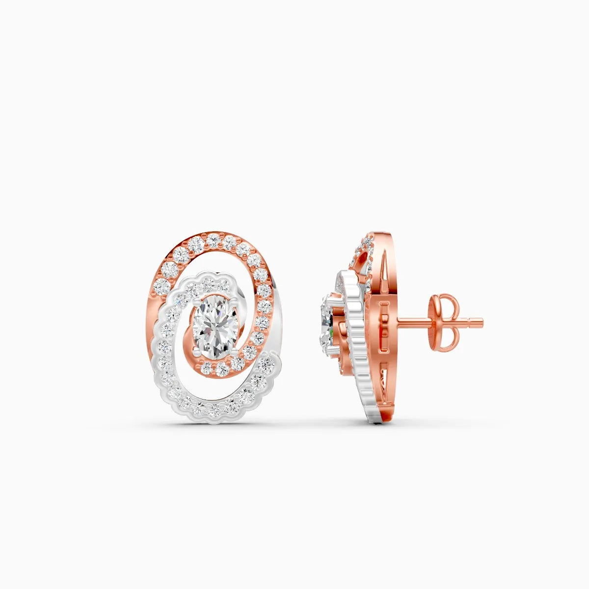 HaloTwirl Lab-Grown Diamond Earrings