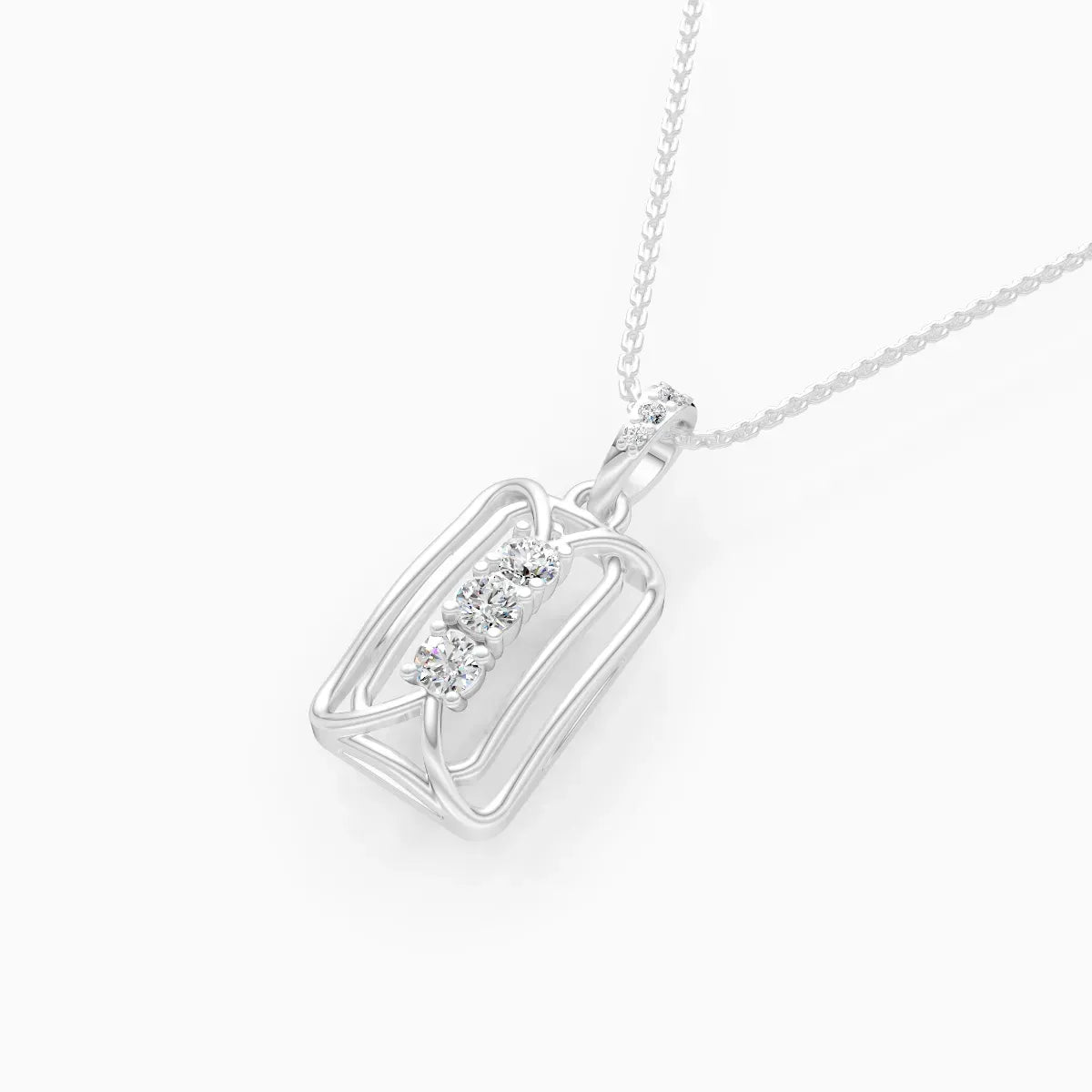 Geometric Diamond Bar Pendant