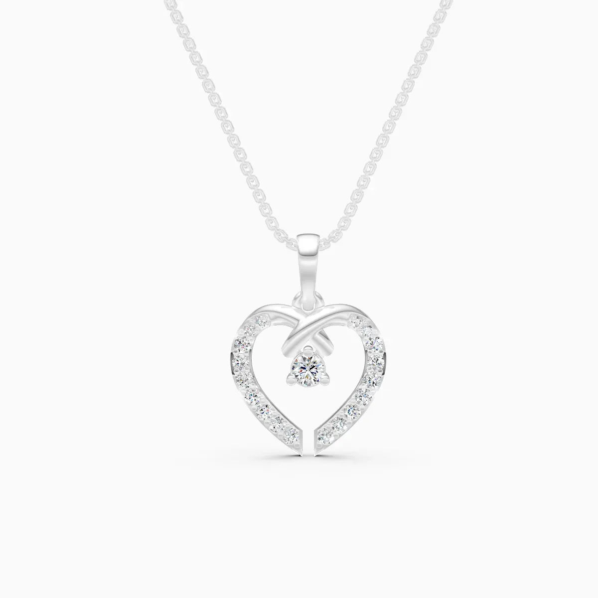 Intertwined Heart Diamond Pendant