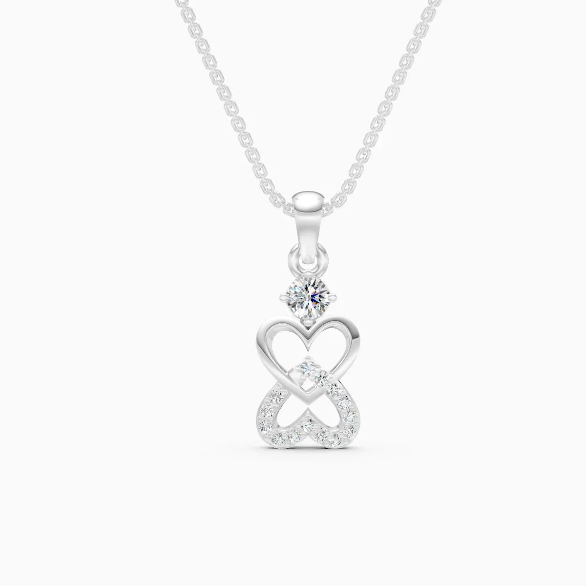 Round Diamond Heart Infinity Pendant