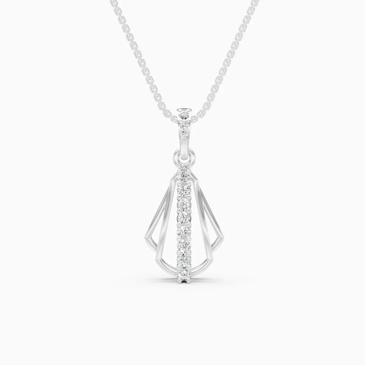 vertical line Diamond Pendant