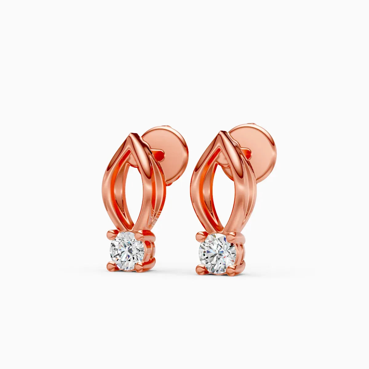 Leaf Drop Diamond Studs