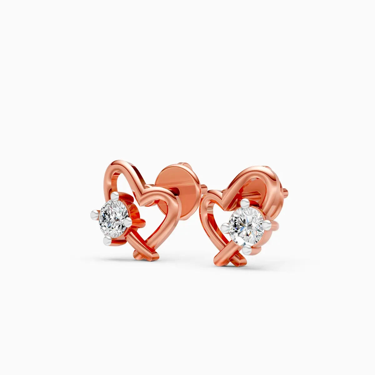 Intertwined Heart Diamond Studs