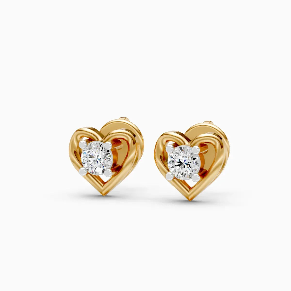 Heart Solitaire Studs