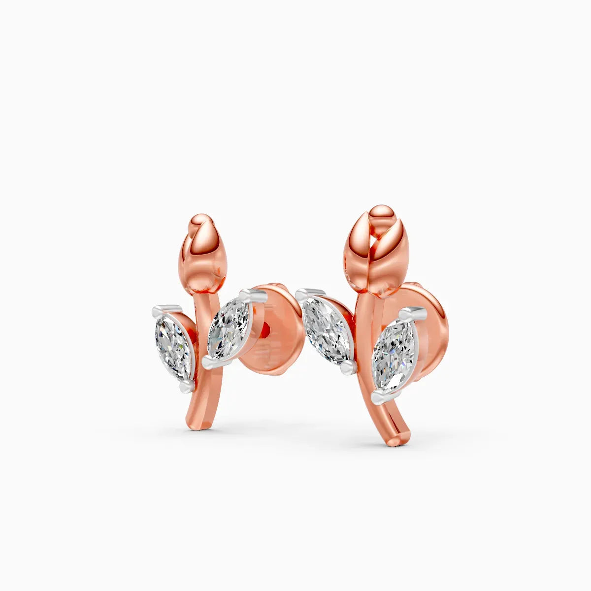 Rosebud Diamond Studs