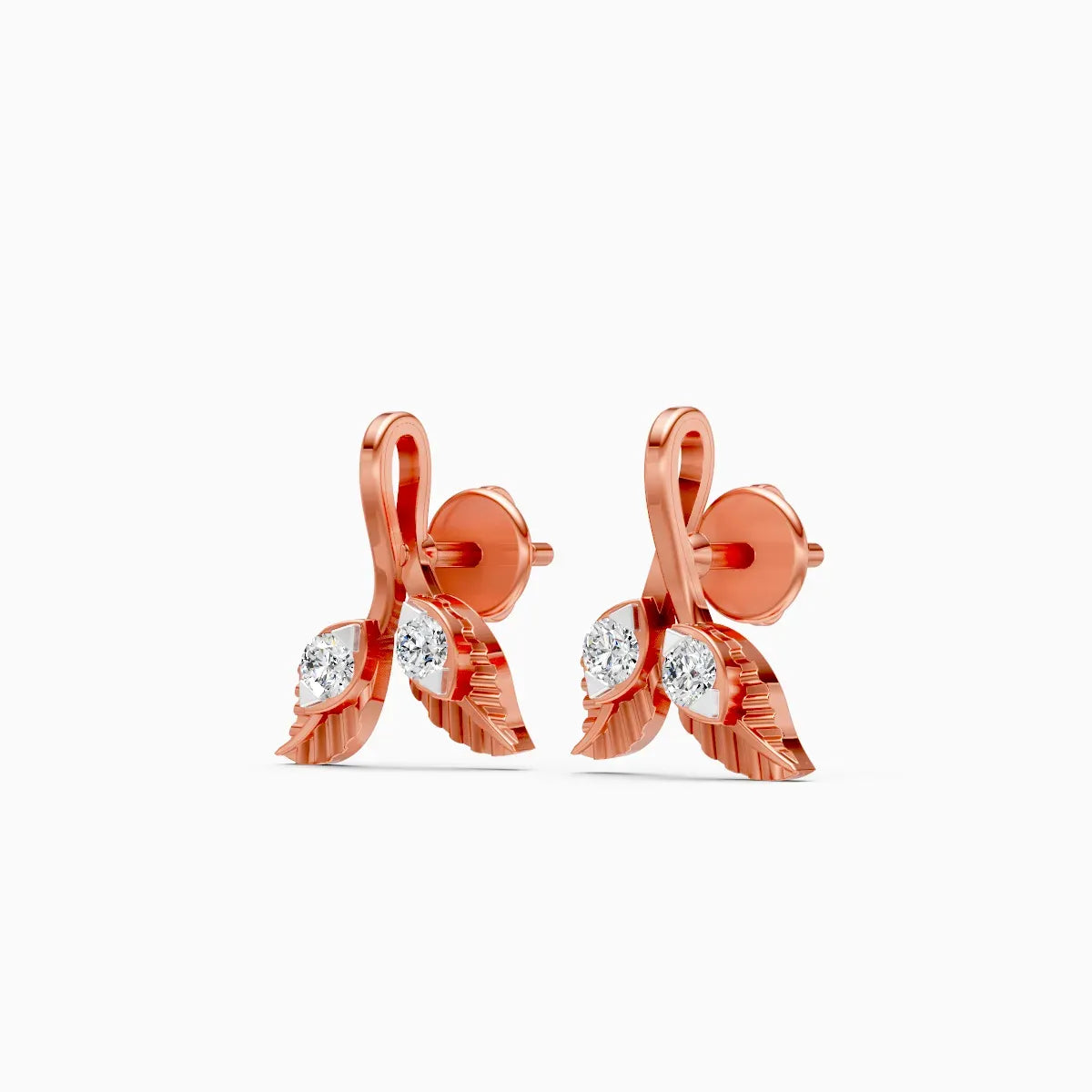 Leaf Duo Diamond Studs