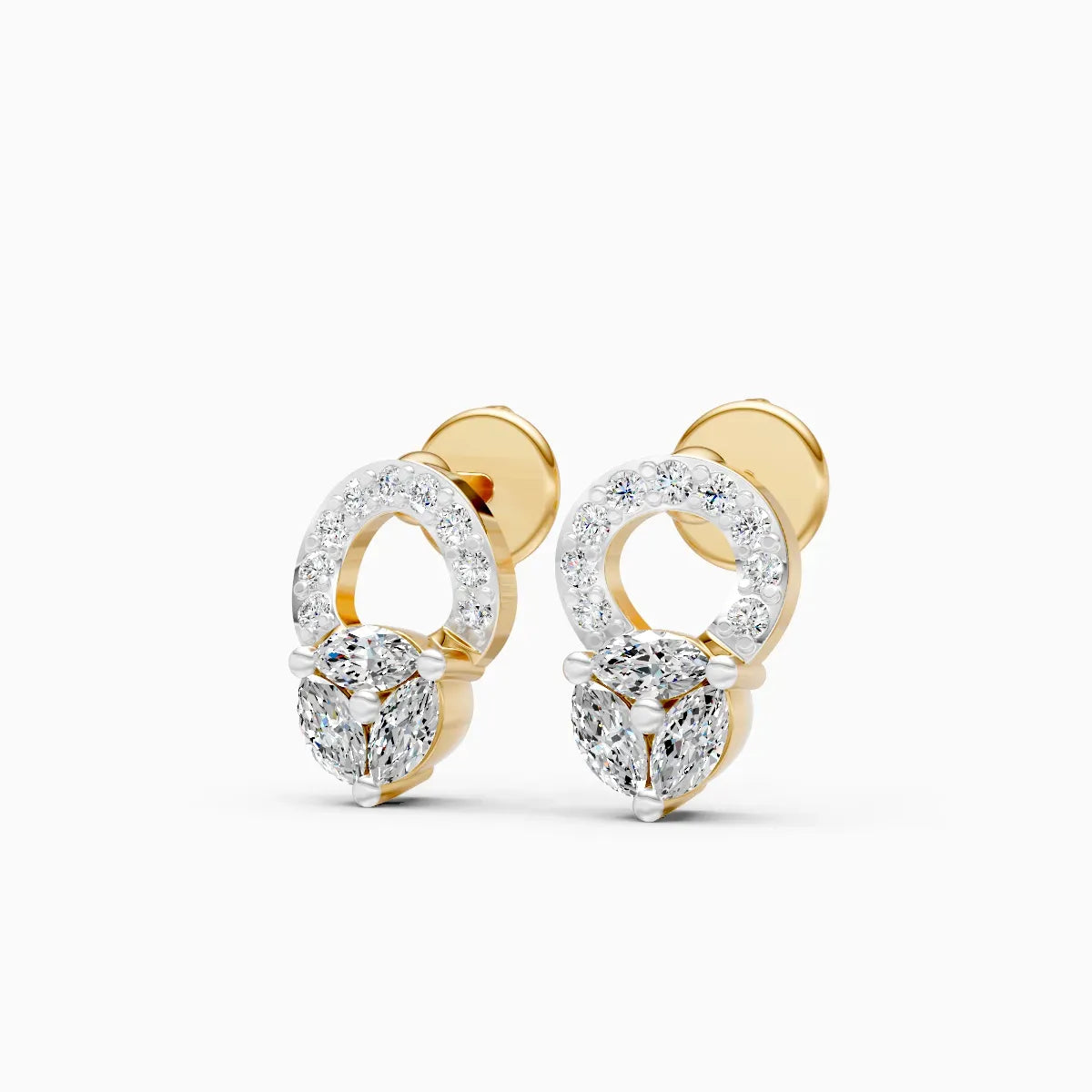 Marquise Drop Halo Studs
