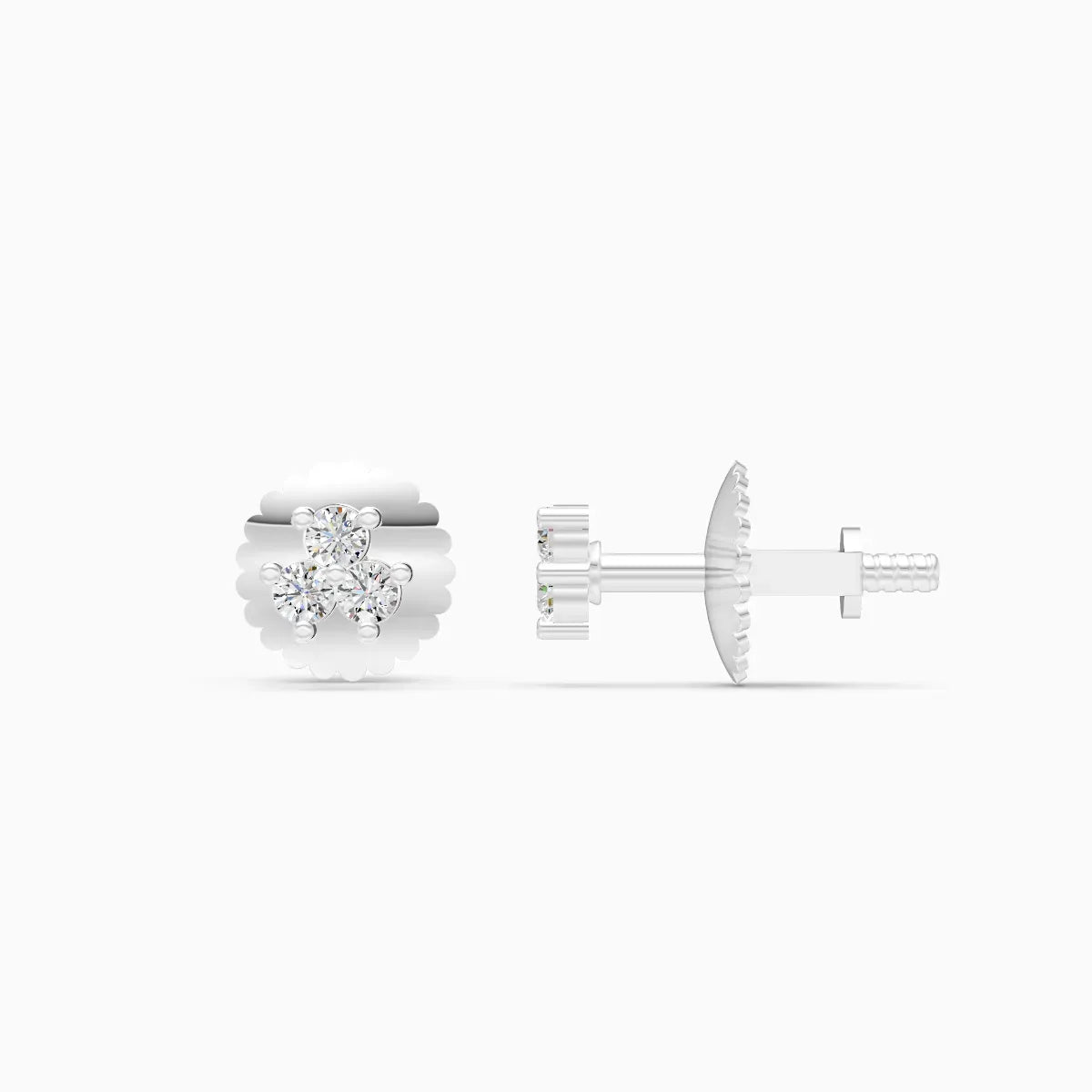 Scalloped Bloom Diamond Studs