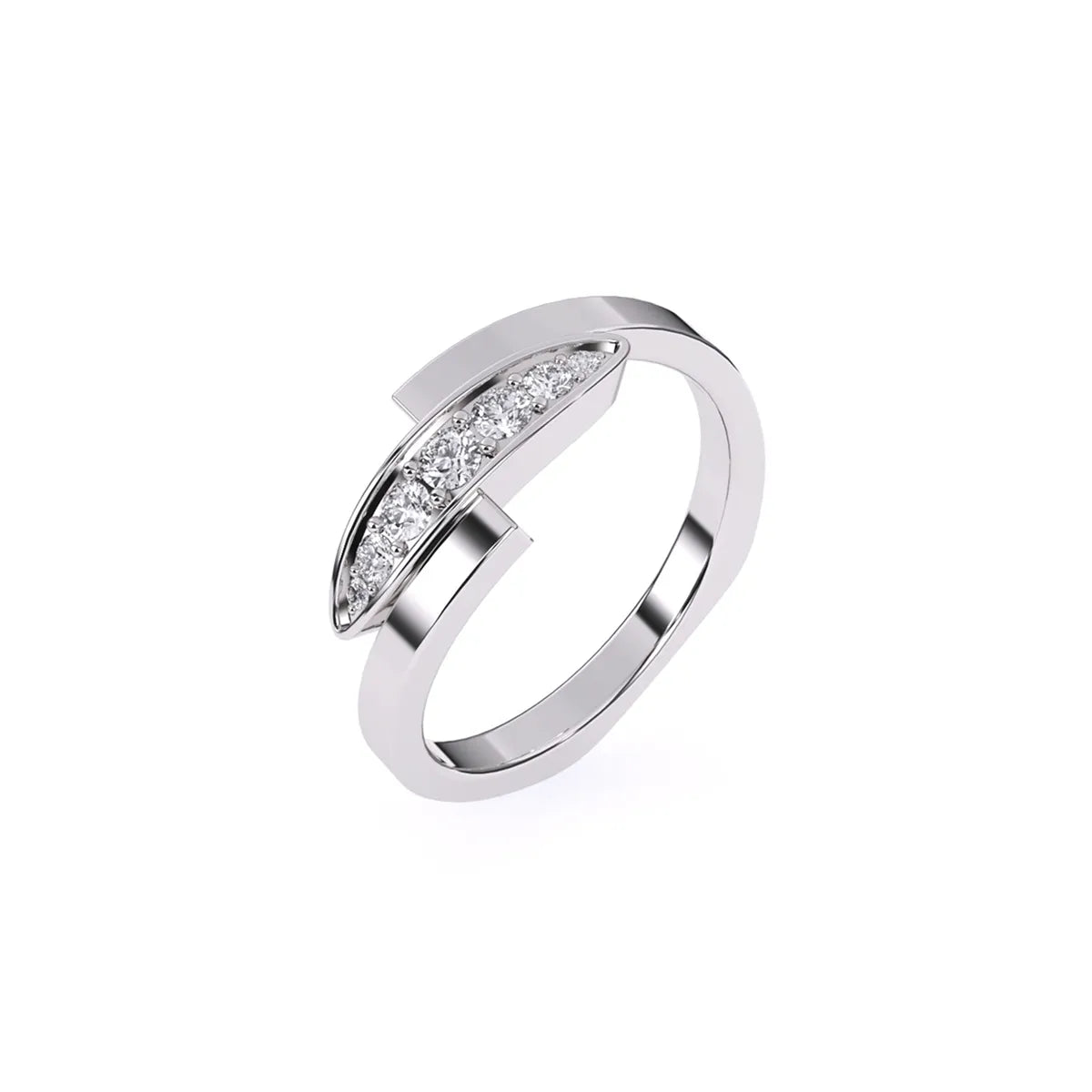 Round Lab Grown Diamond By Pass Style Band