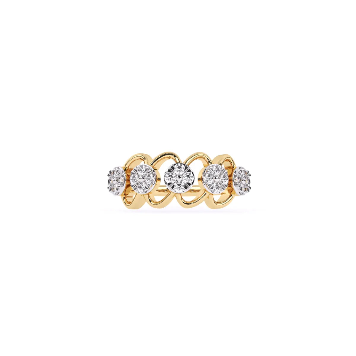 Round lab Grown Diamond link Chain Fashion Band