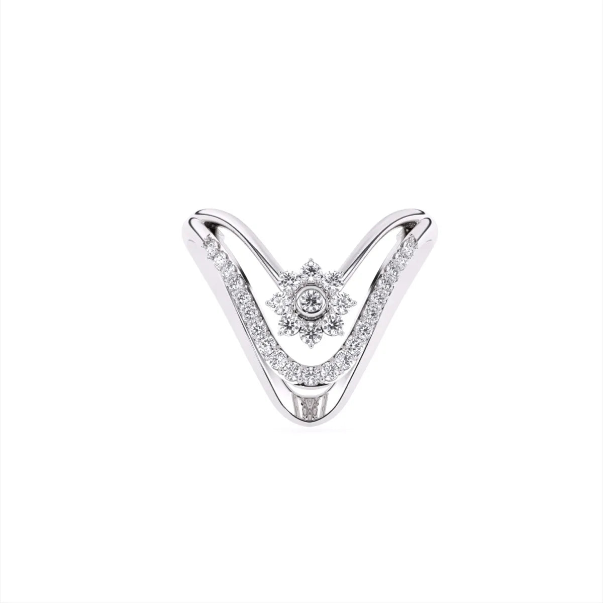 V Shape Lab Grown Diamond Engagement Ring