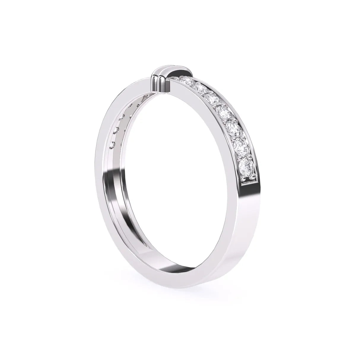 Amazing Round Diamond Two Tone Band For Better Half