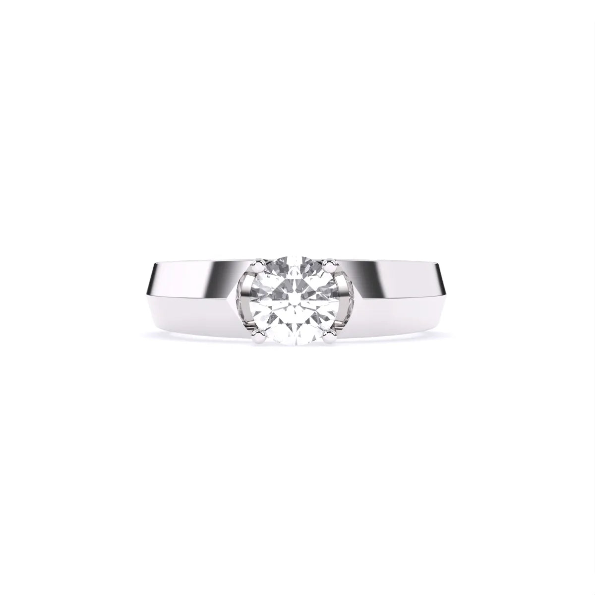 Round Solitaire Lab Grown Diamond Men's Ring