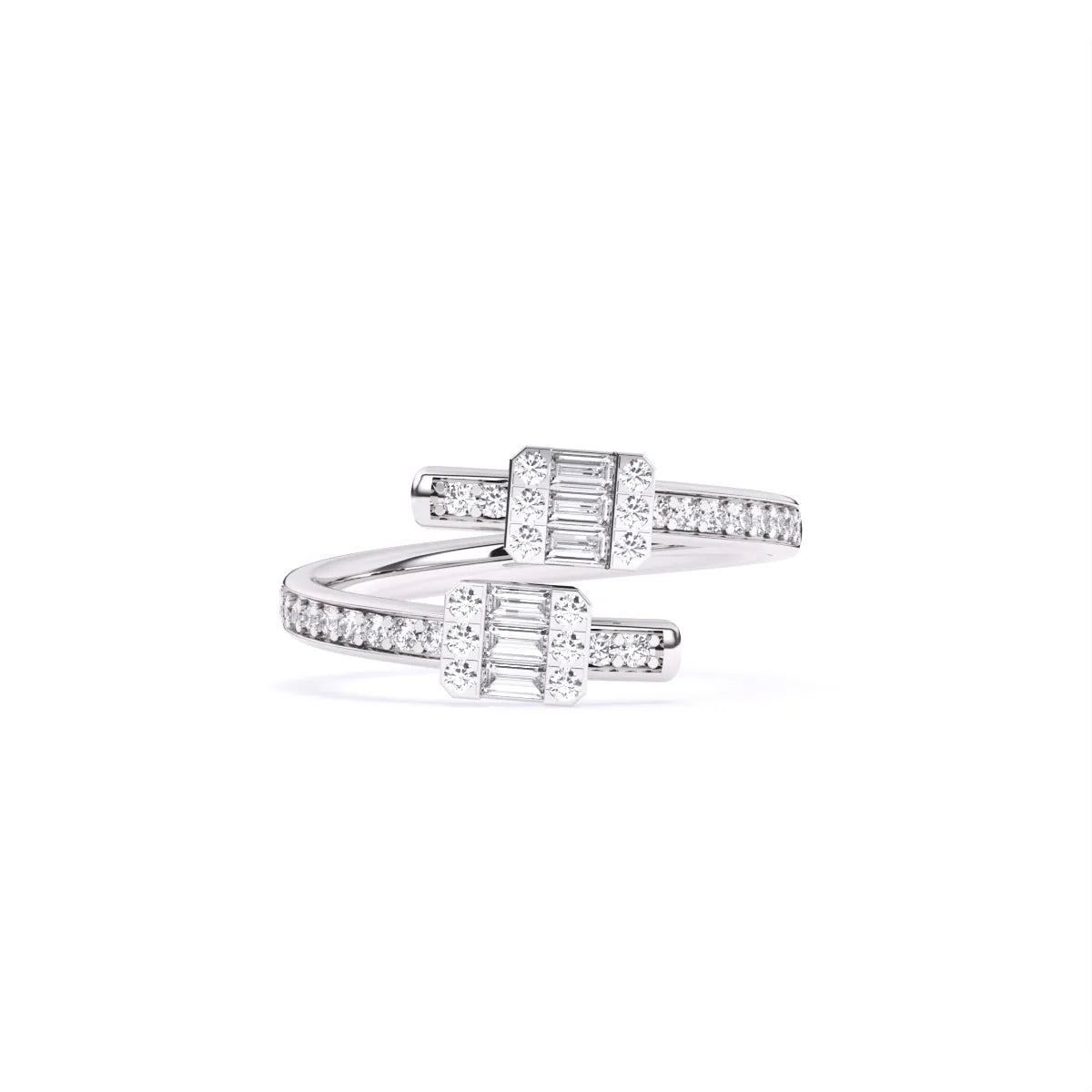 Baguette & Round Open Gape Wedding Band