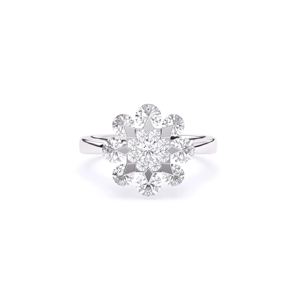 Round Flower Style lab Diamond Ring