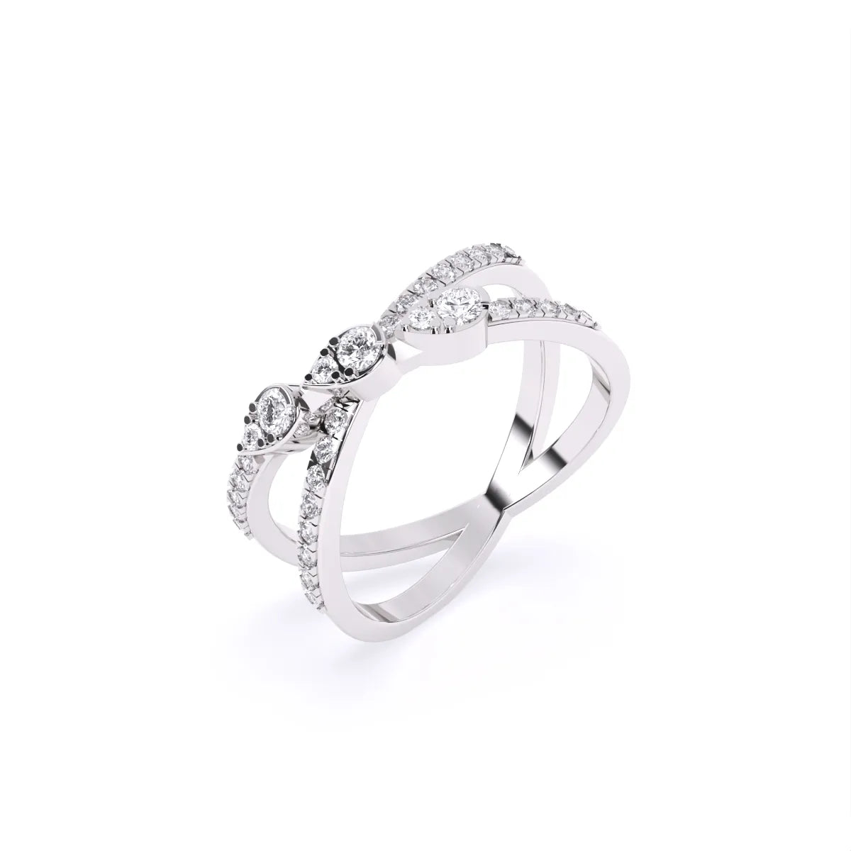 Split-Shank Pear & Round Lab Diamond Ring
