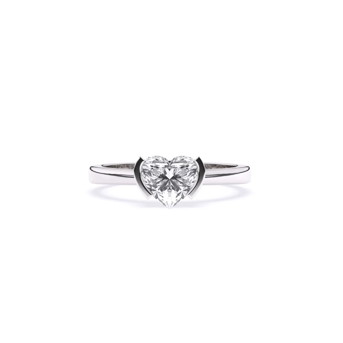 Heart Solitaire Diamond Ring