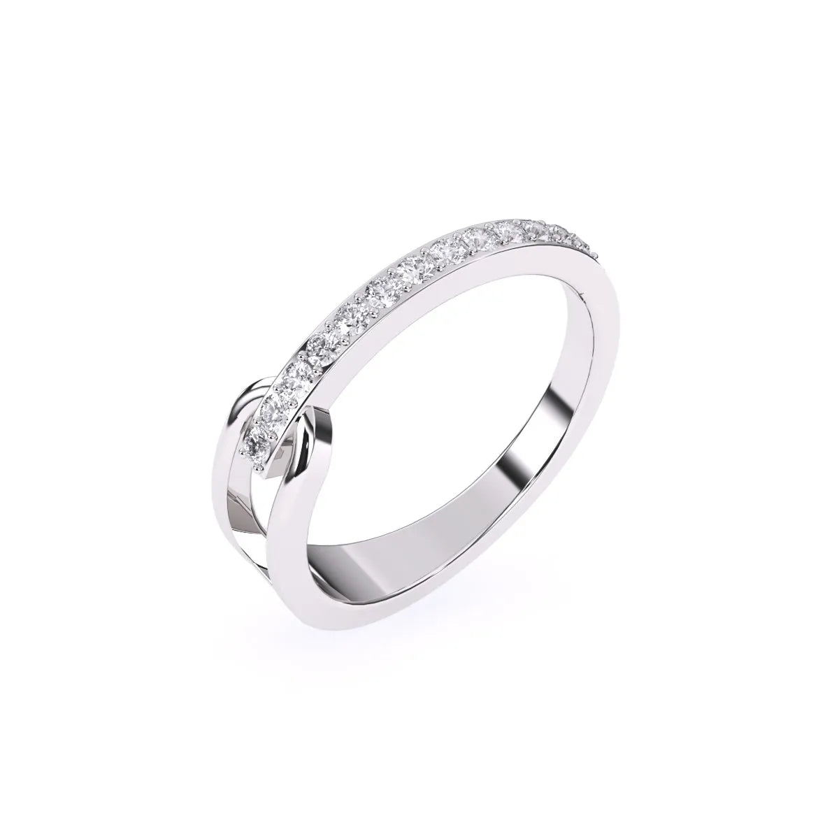 Shimmering Round Diamond Channel Set Dainty Band