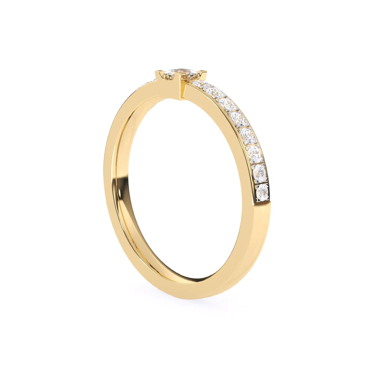 Princess Diamond Solitaire With Accent Tiny Ring