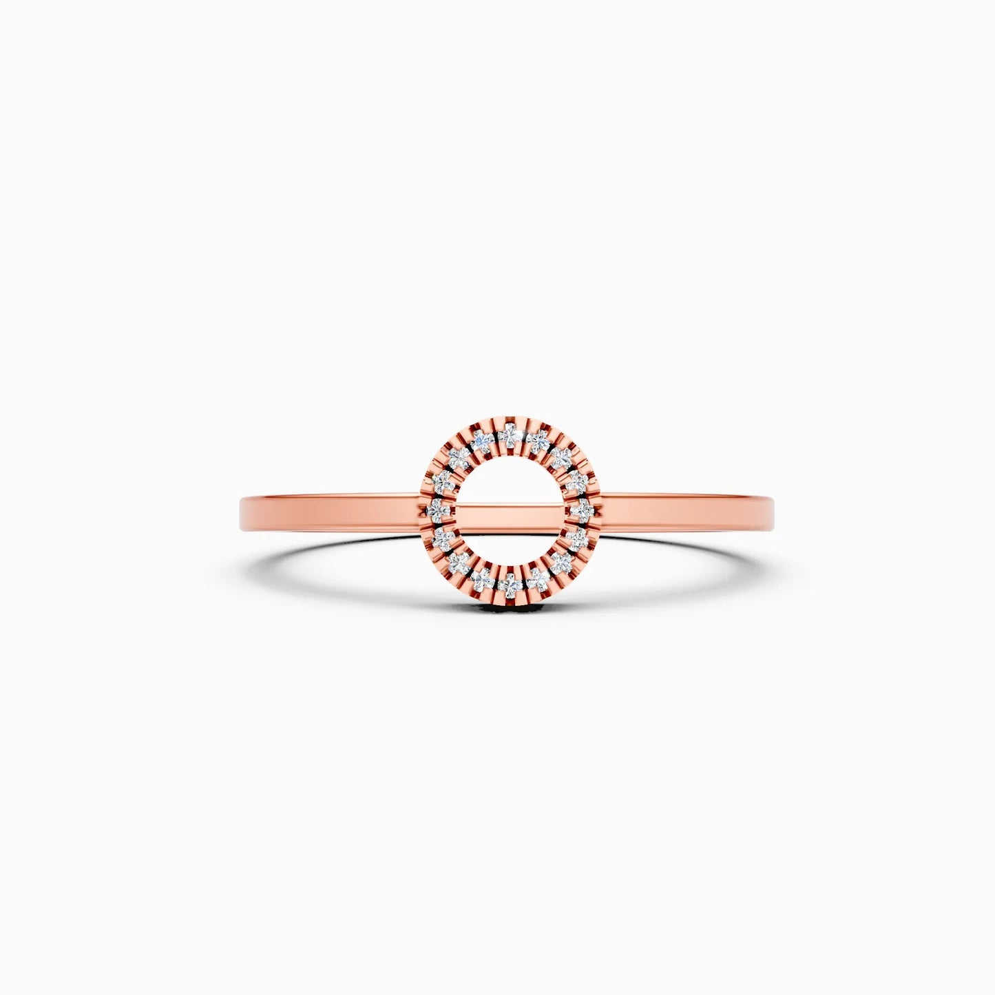 Unique Open Circle Round Diamond Ring