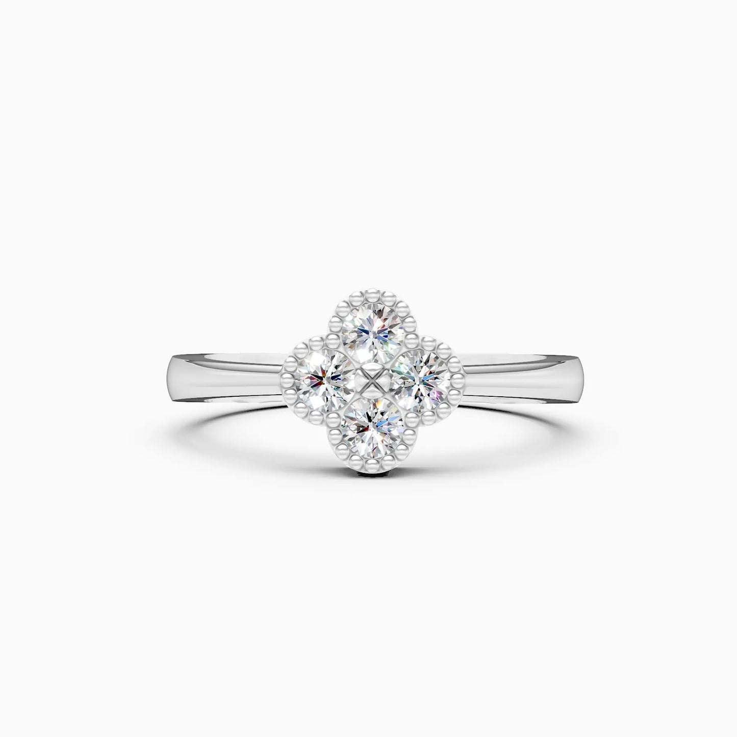 Floral Lab Diamond Ring in Gold