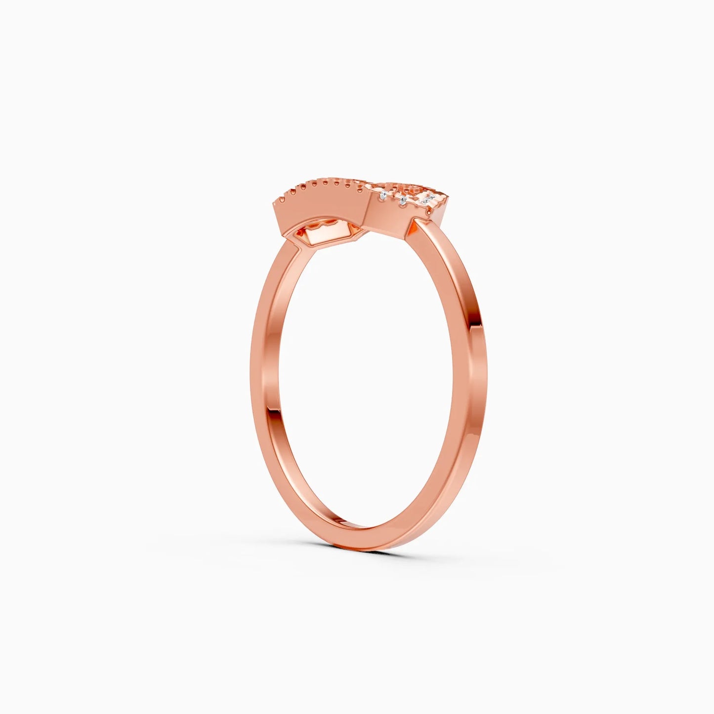 Stylish Open Hexagon Shape Diamond Ring