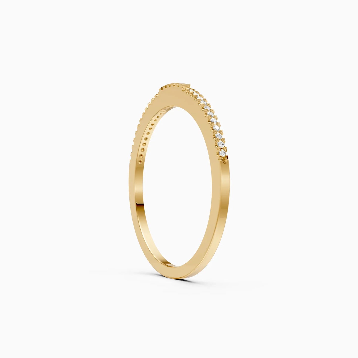 Stackable Half Eternity Diamond Wedding Band