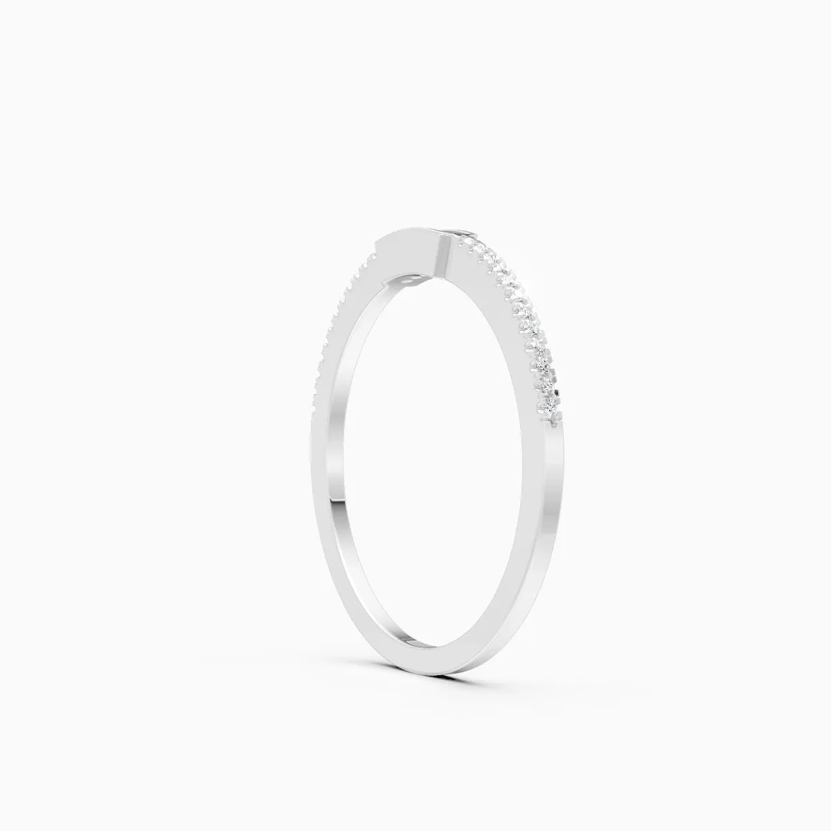 Modern Round Diamond Wedding Band