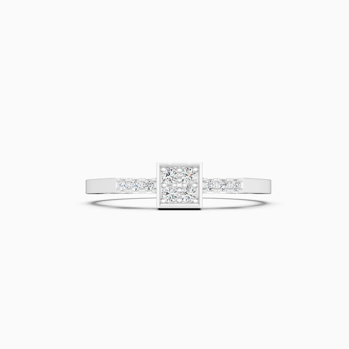 Minimalist Box-Frame Diamond Ring