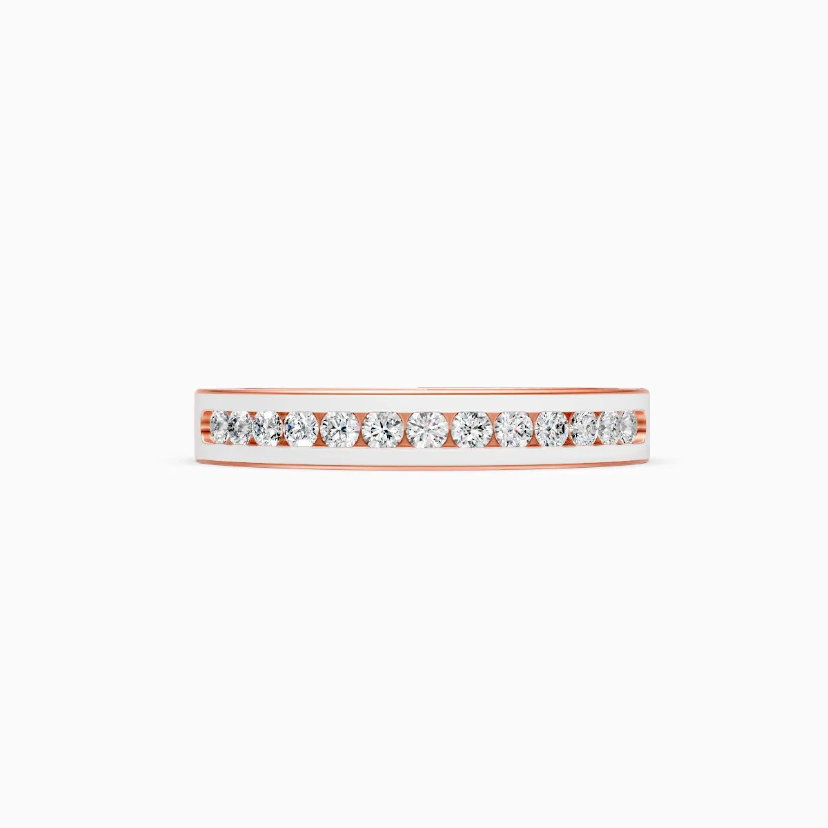 Rhodium Shine Edge Diamond Band
