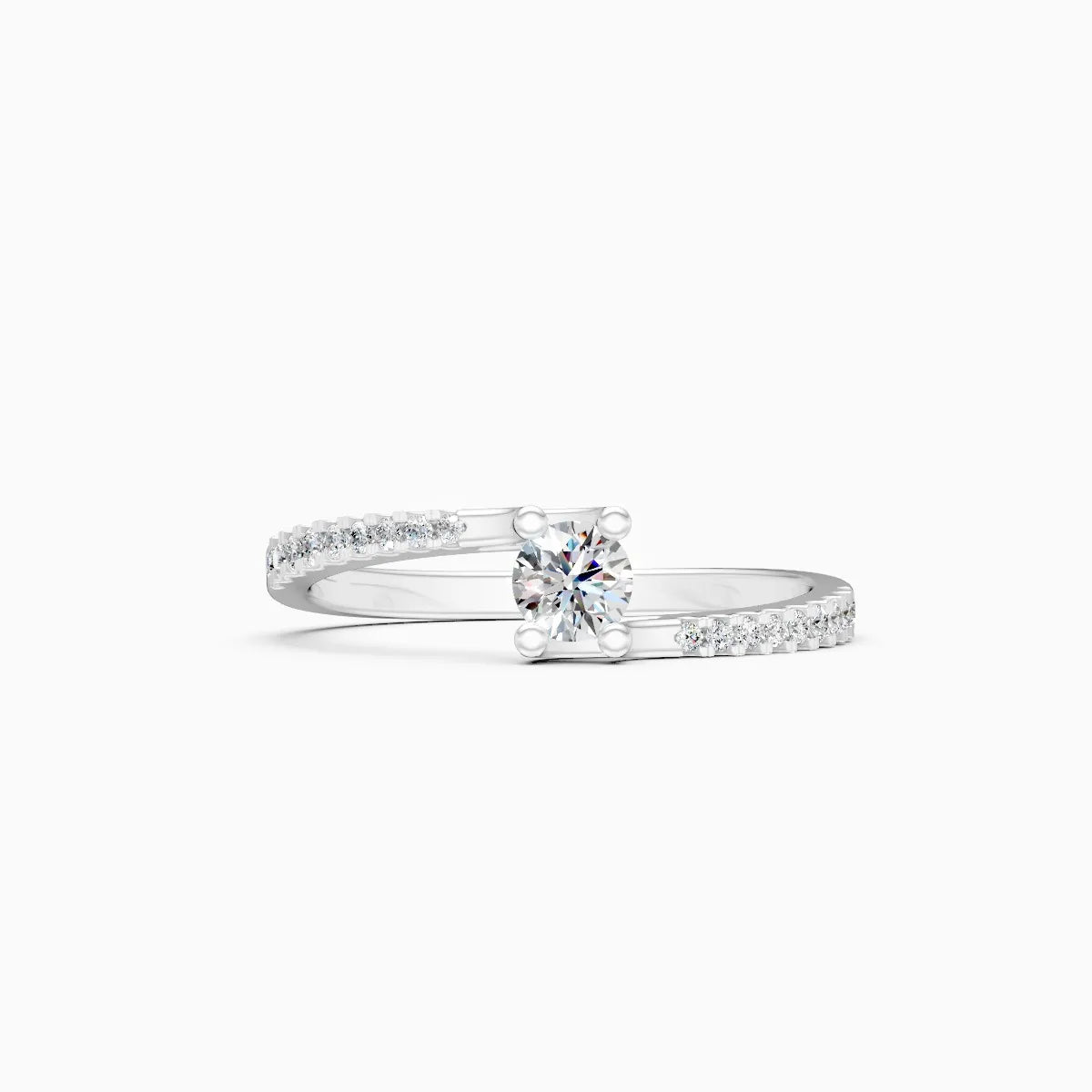 Solitaire Wave Ring