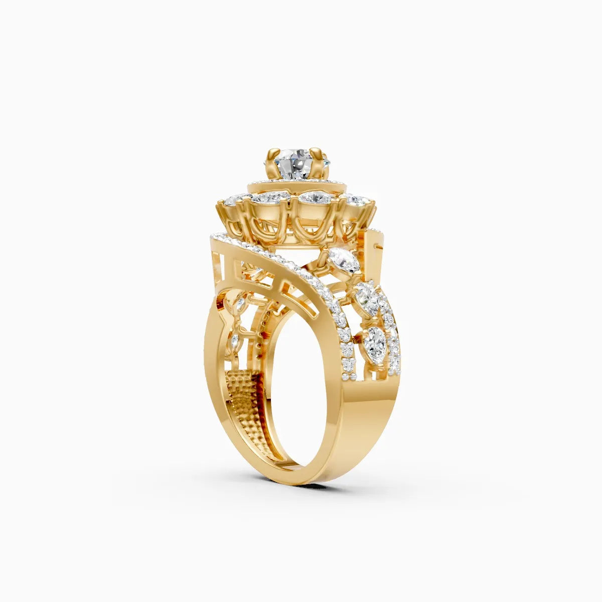 Round By pass Art deco style Ring