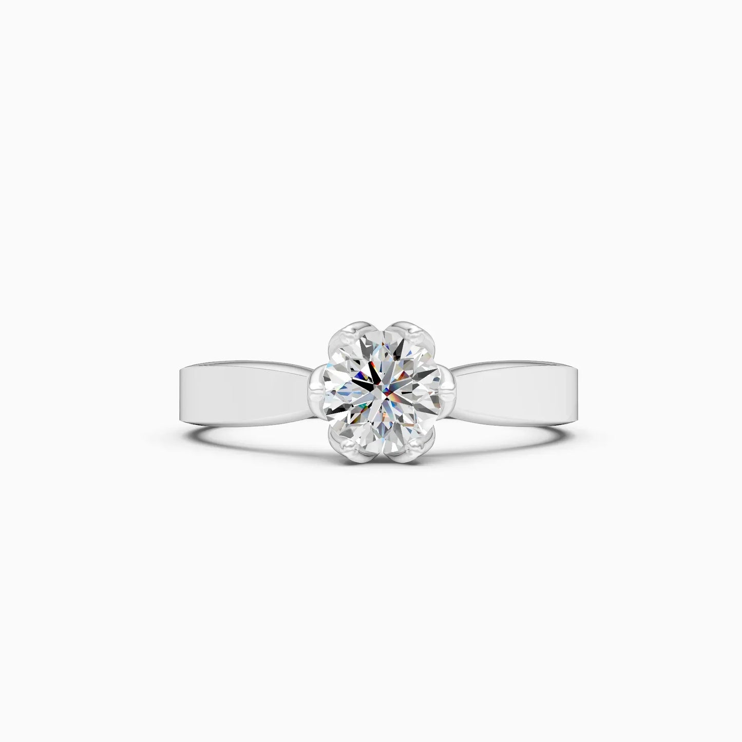 Simple Cathedral Setting Round Diamond Ring