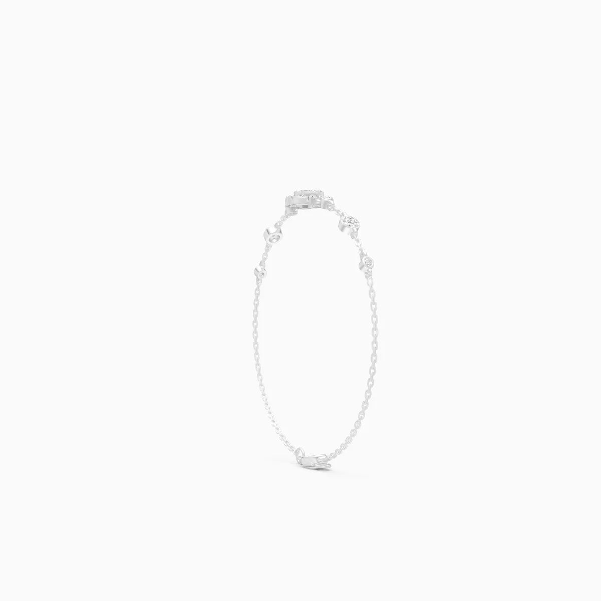 Diamond-Filled Round Center Bracelet with Side Diamonds