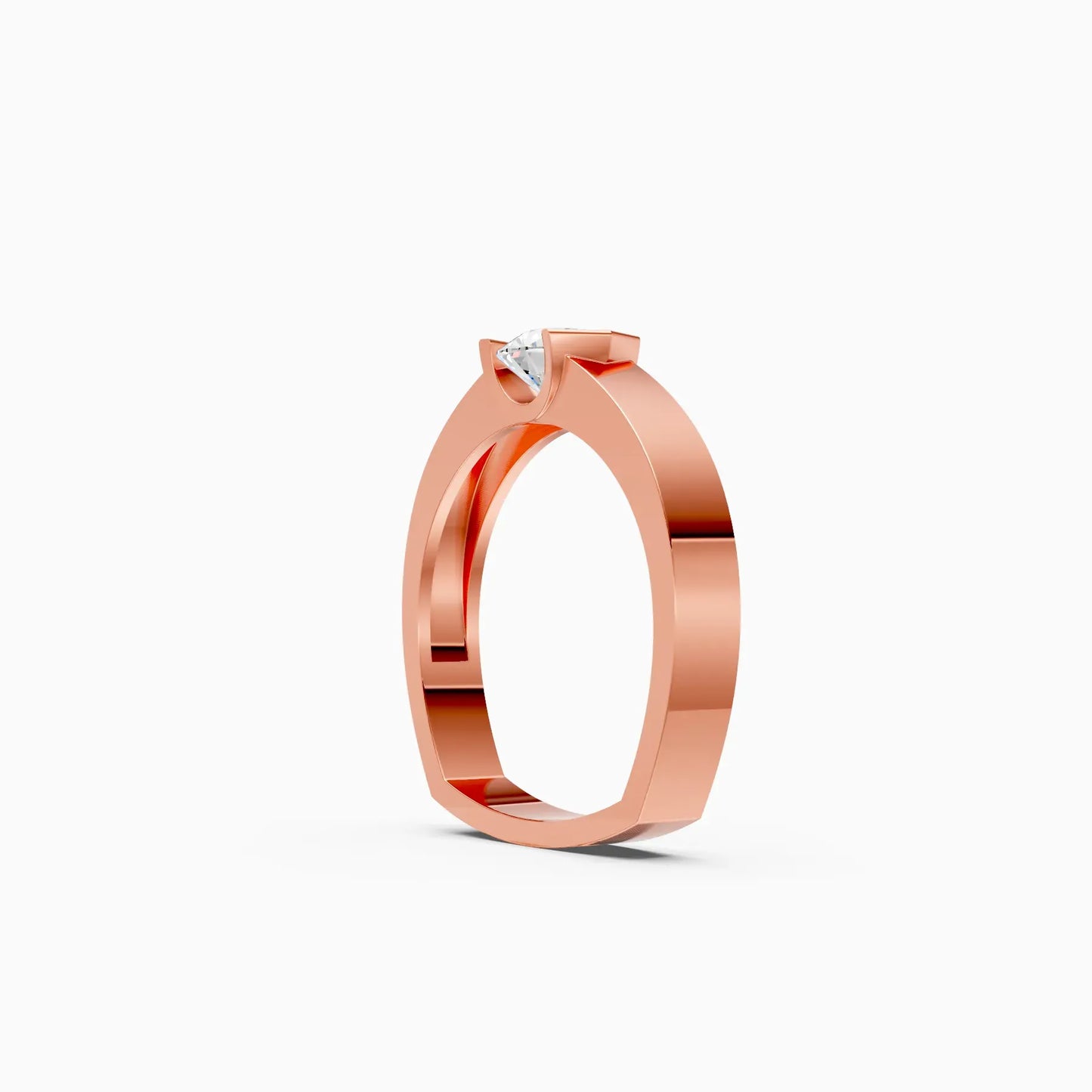 Men's Solitaire Rose Lab Diamond Couple Ring