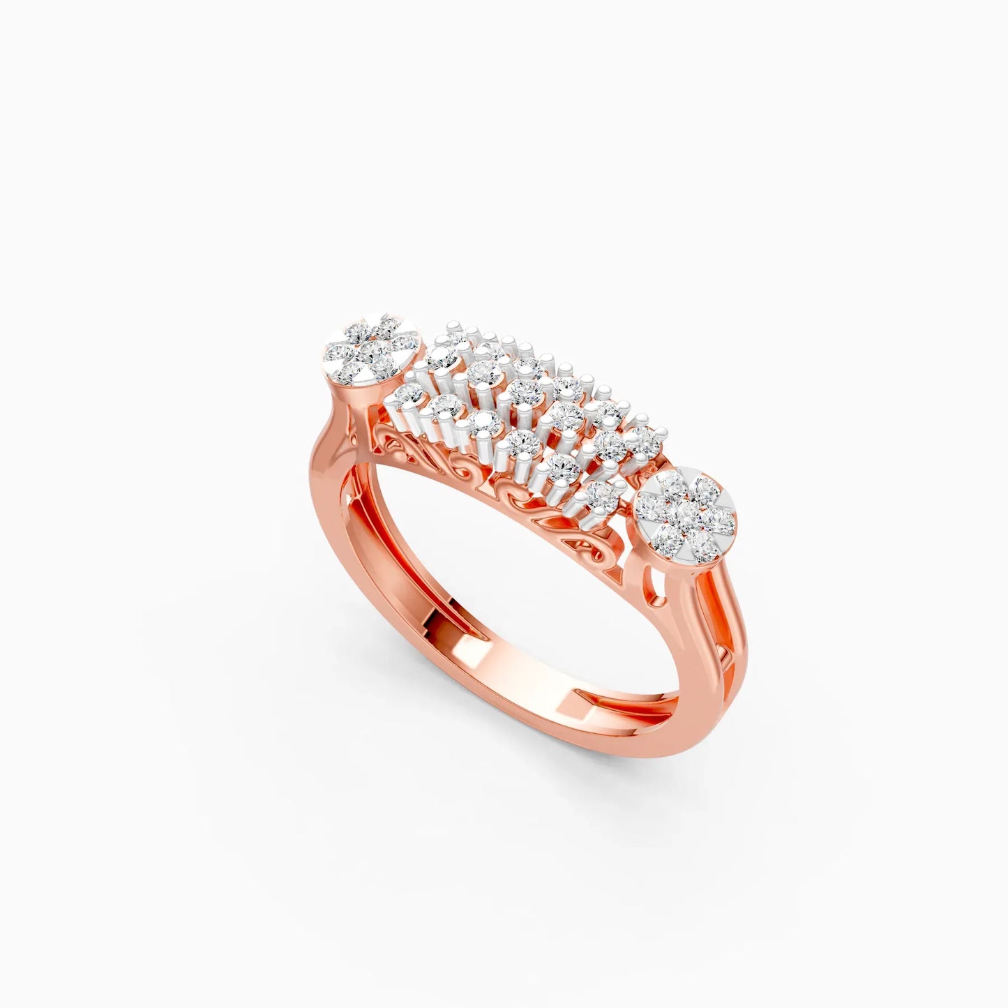 Attractive Round Cluster Diamond Engagement Ring