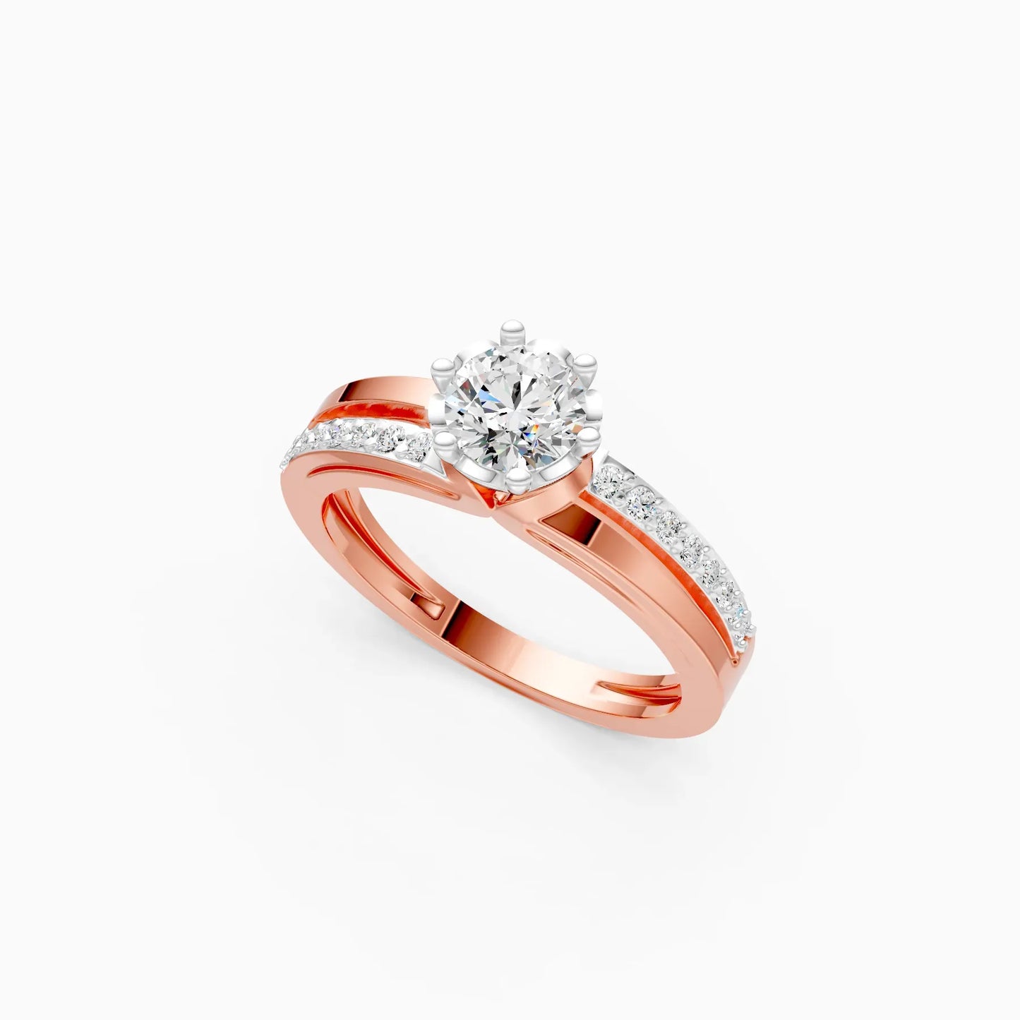 Solitaire With Accents Diamond Gold Ring