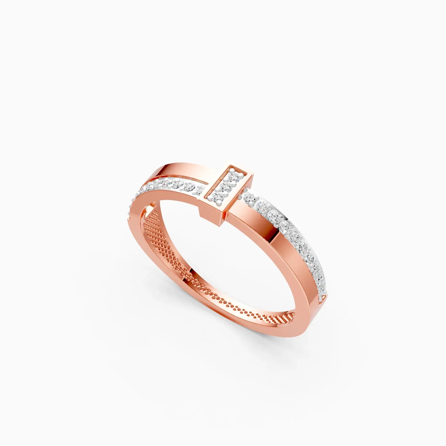 Timeless Round Lab Grown Bar Style Wedding Band