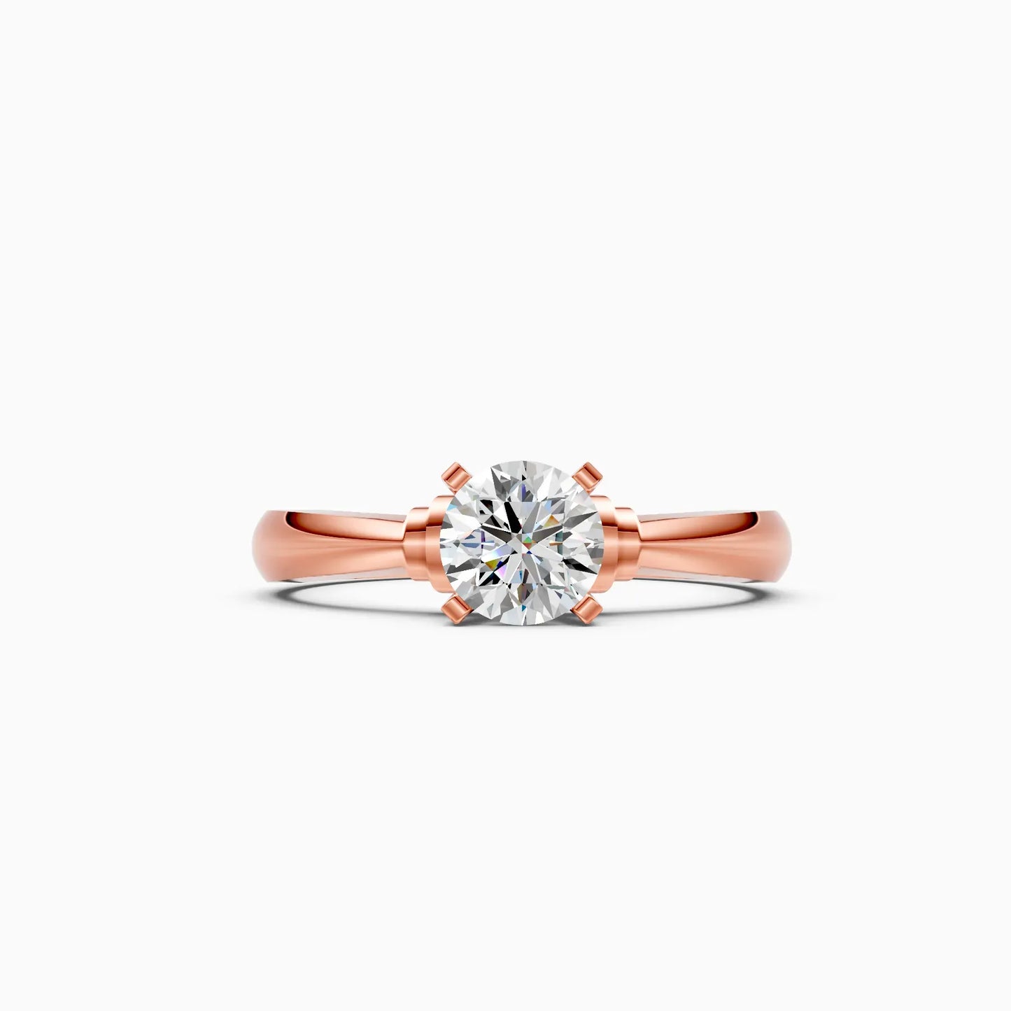 Solitaire Round Diamond Two Tone Ring