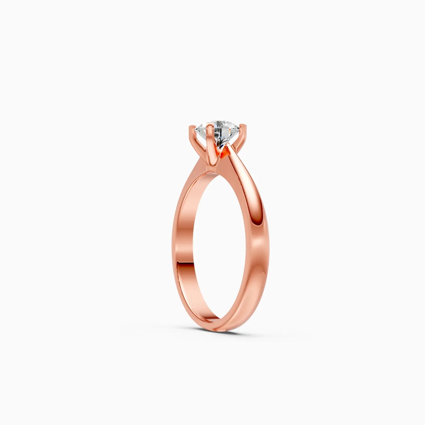 Classy Round Diamond Simple Gold Ring
