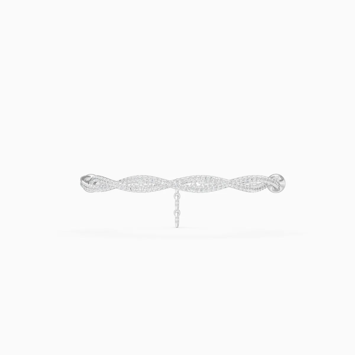 Sophisticated Braid Style Diamond Link Bracelet