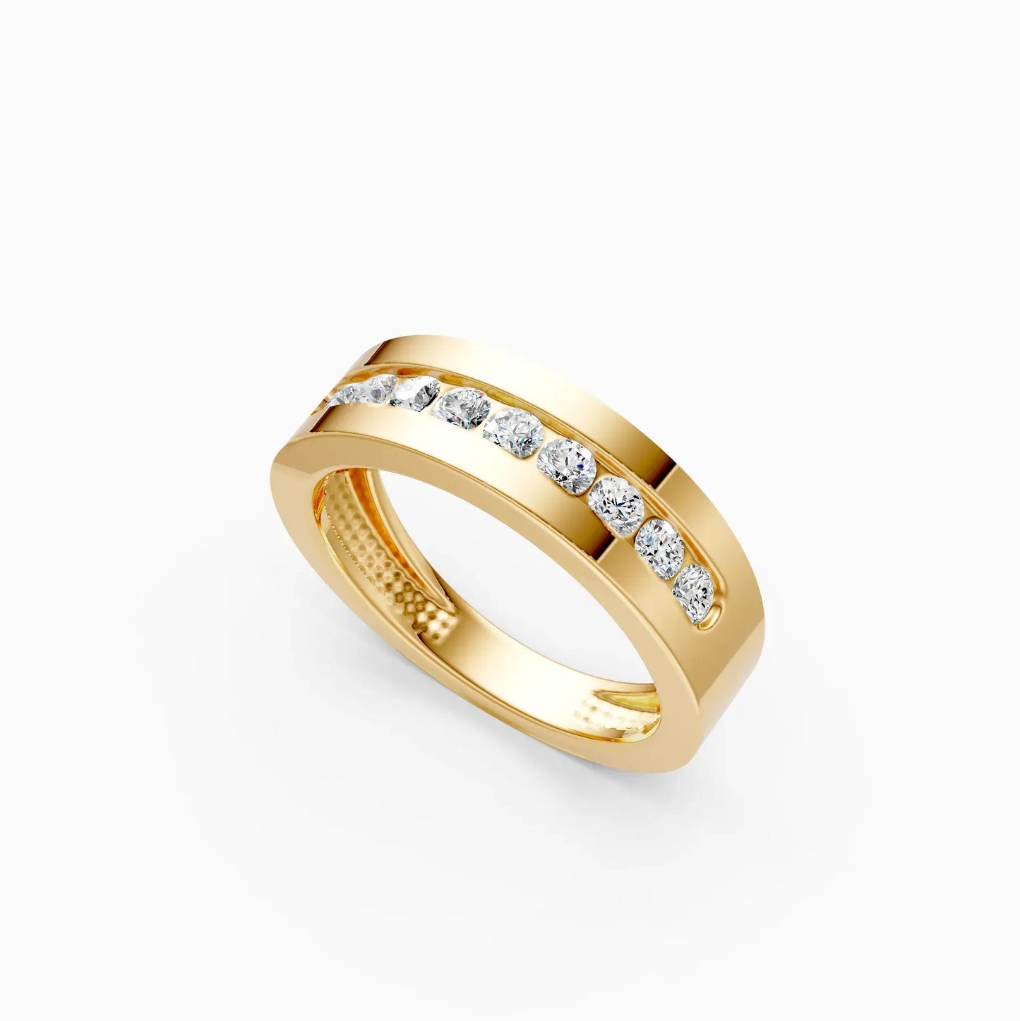 Round Channel Settings Lab Diamond Band