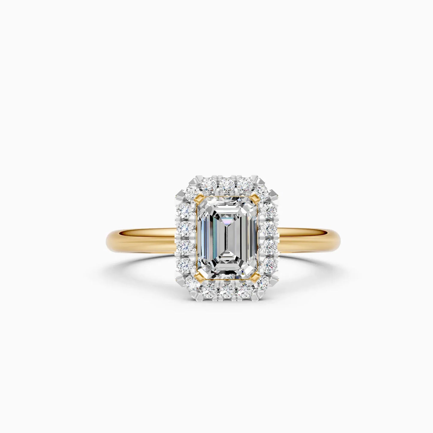 Emerald Halo lab Diamond Wedding Ring