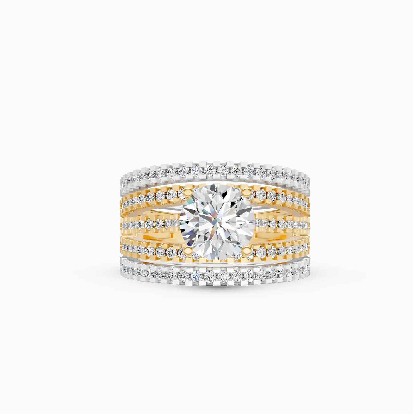 Sparkle Solitaire Five Band Engagement Ring