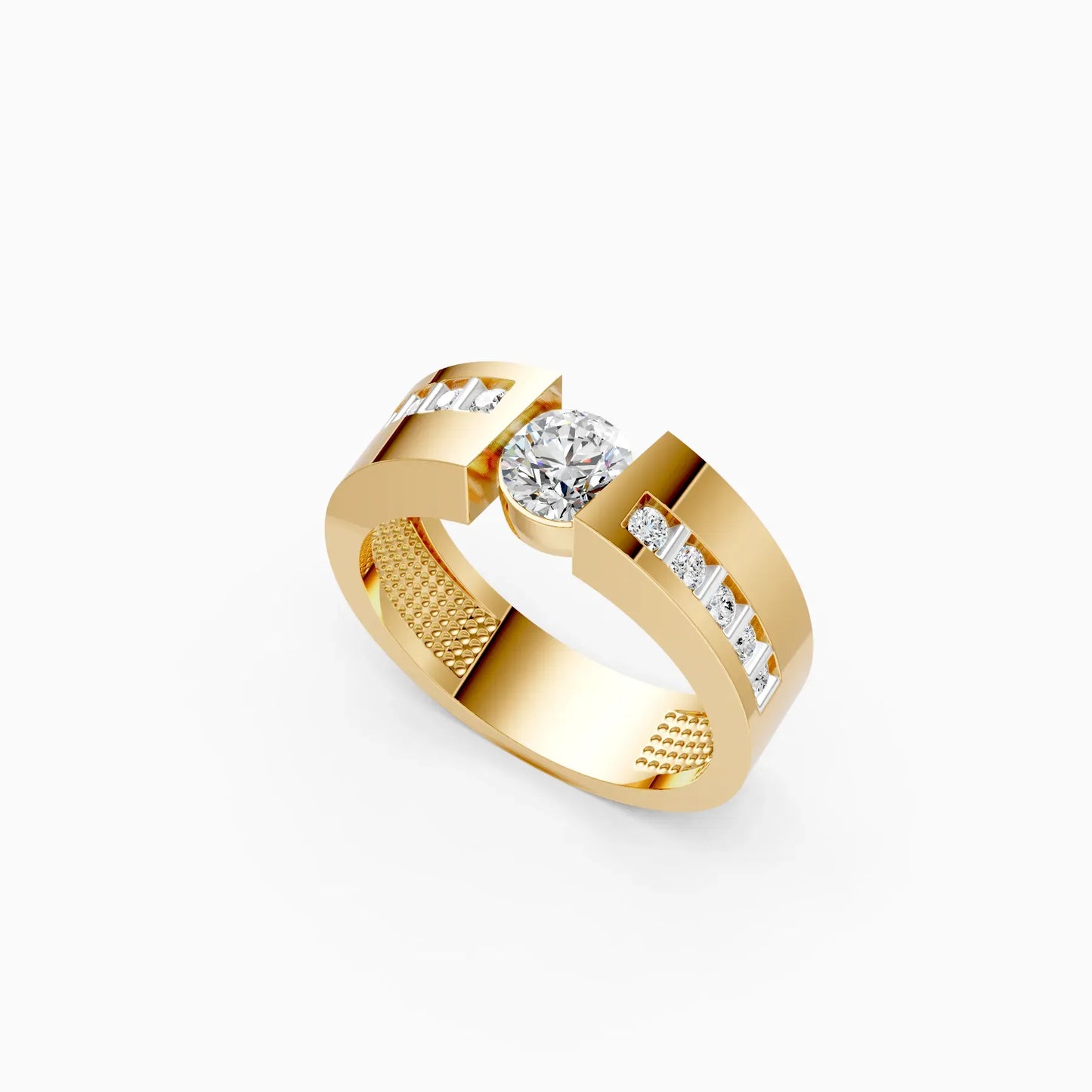 Round Solitaire Lab Diamond Couple Ring