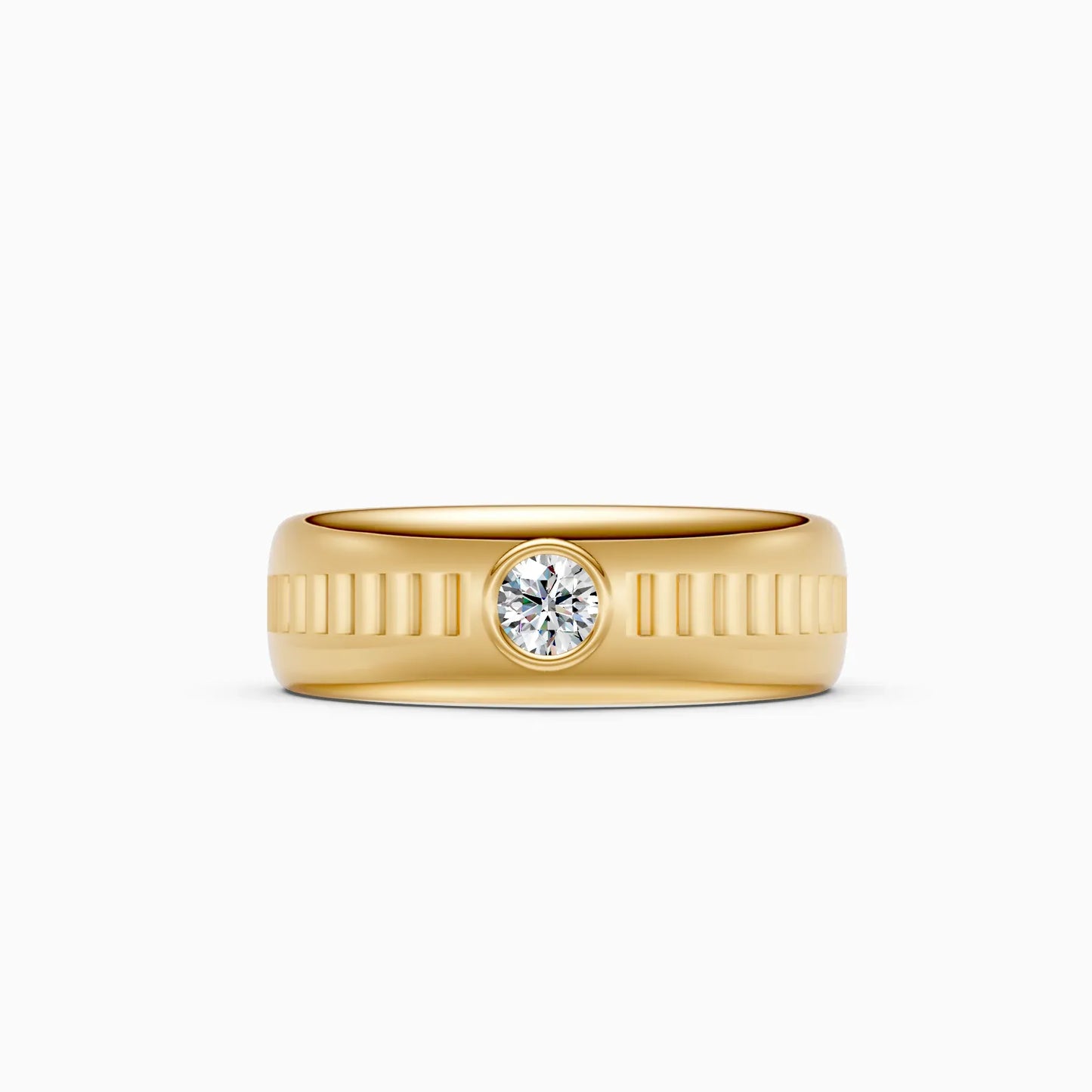 Latest Bezel Round Diamond Ring For Men